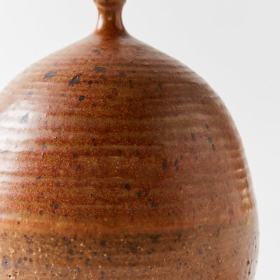 Ceramic Oval Vase in Earthy Textured Browns