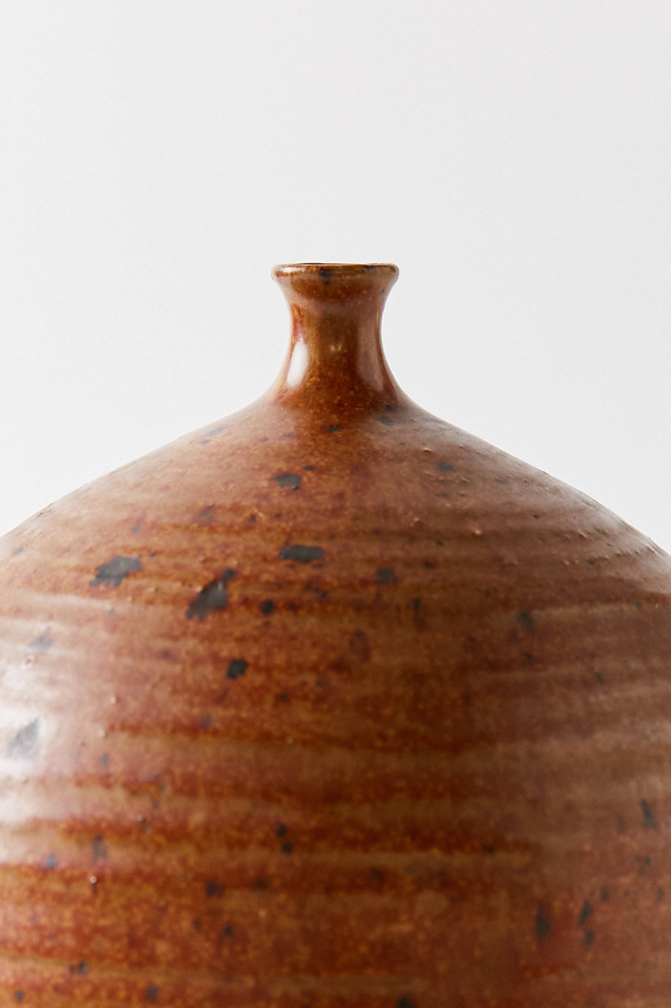 Ceramic Oval Vase in Earthy Textured Browns