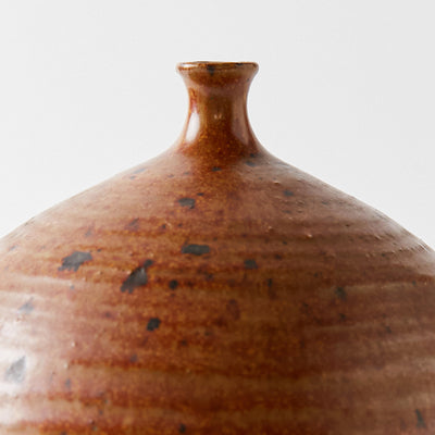 Ceramic Oval Vase in Earthy Textured Browns