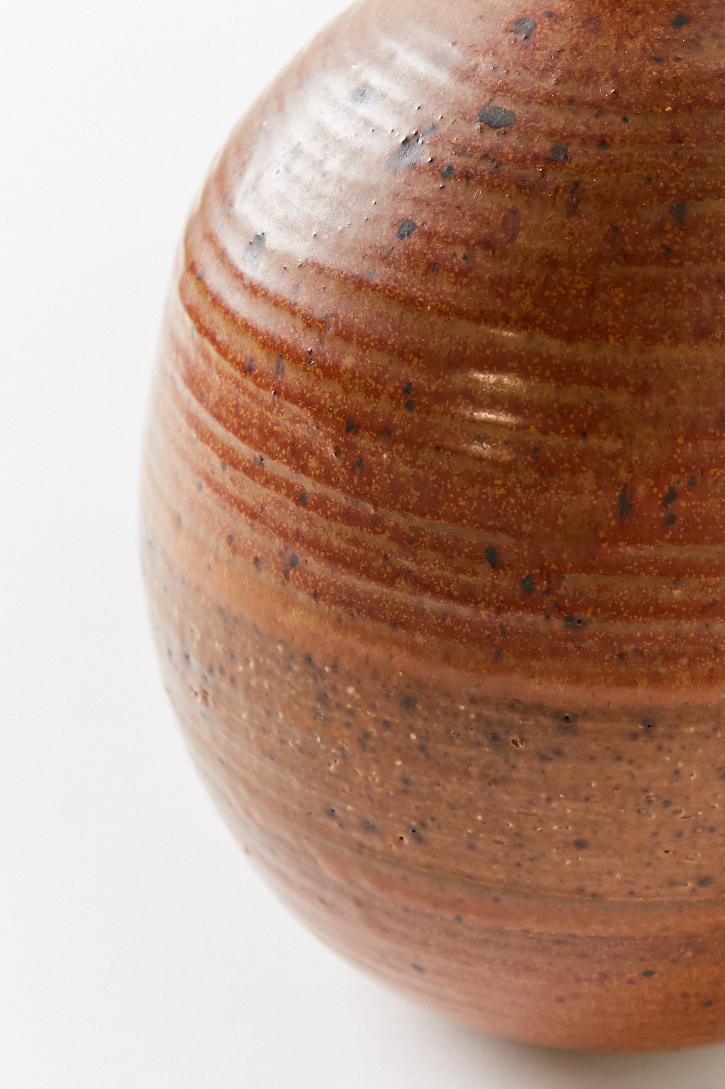 Ceramic Oval Vase in Earthy Textured Browns