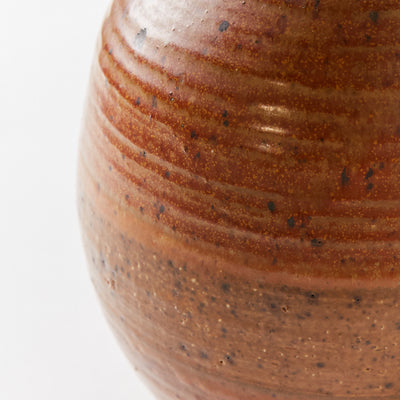 Ceramic Oval Vase in Earthy Textured Browns
