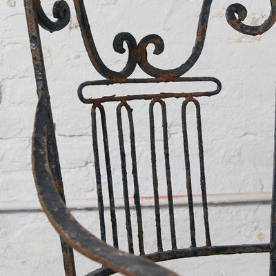 Rare Set of Four Garden Patio Chairs with Original Patina