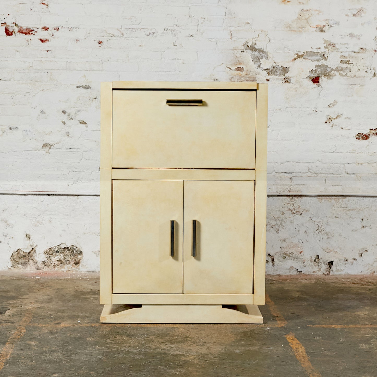 French Art Deco Bar Cabinet Covered in Goatskin