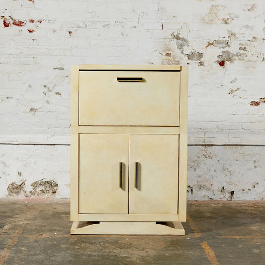 French Art Deco Bar Cabinet Covered in Goatskin