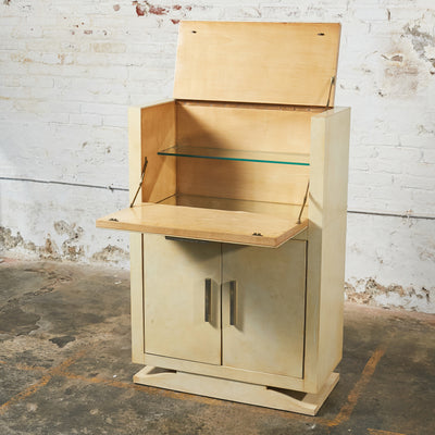 French Art Deco Bar Cabinet Covered in Goatskin