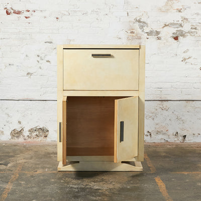 French Art Deco Bar Cabinet Covered in Goatskin