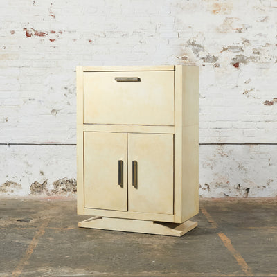 French Art Deco Bar Cabinet Covered in Goatskin