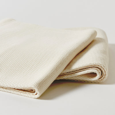 Pure Cotton Throw with Natural Fringe Handwoven in Argentina