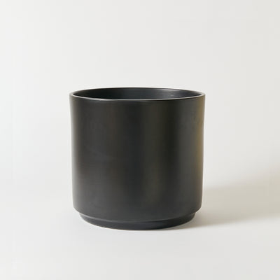 Large California Architectural Pottery Planter in Satin Black Glaze