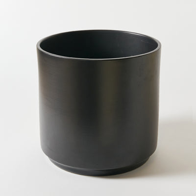 Large California Architectural Pottery Planter in Satin Black Glaze