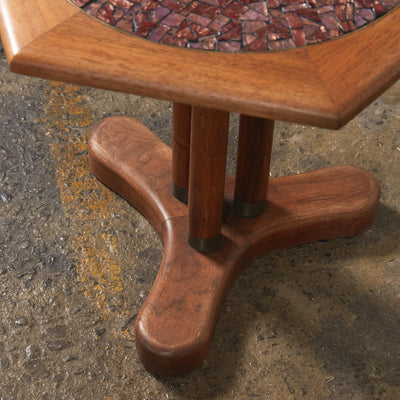 Side Table with Top Inlaid in Glass Mosaic in the Style of Gordon & Jane Martz