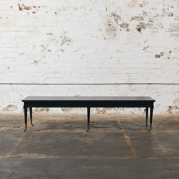 Mid Century Long Coffee Table in Black Finish