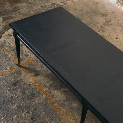 Mid Century Long Coffee Table in Black Finish