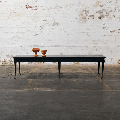 Mid Century Long Coffee Table in Black Finish