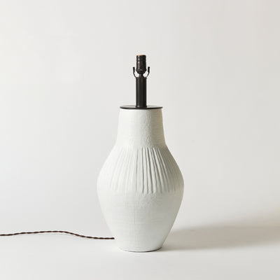 West Coast Pottery Table Lamp Finished in White Gesso