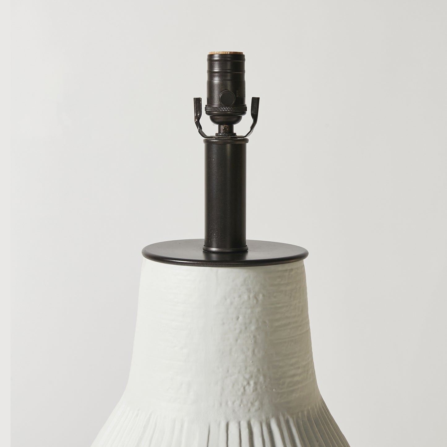 West Coast Pottery Table Lamp Finished in White Gesso