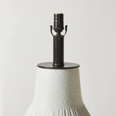 West Coast Pottery Table Lamp Finished in White Gesso