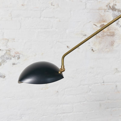 Floor Reading Lamp with Lampshade in the Style of Serge Mouille