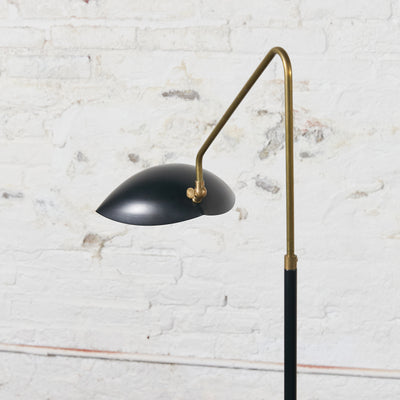 Floor Reading Lamp with Lampshade in the Style of Serge Mouille