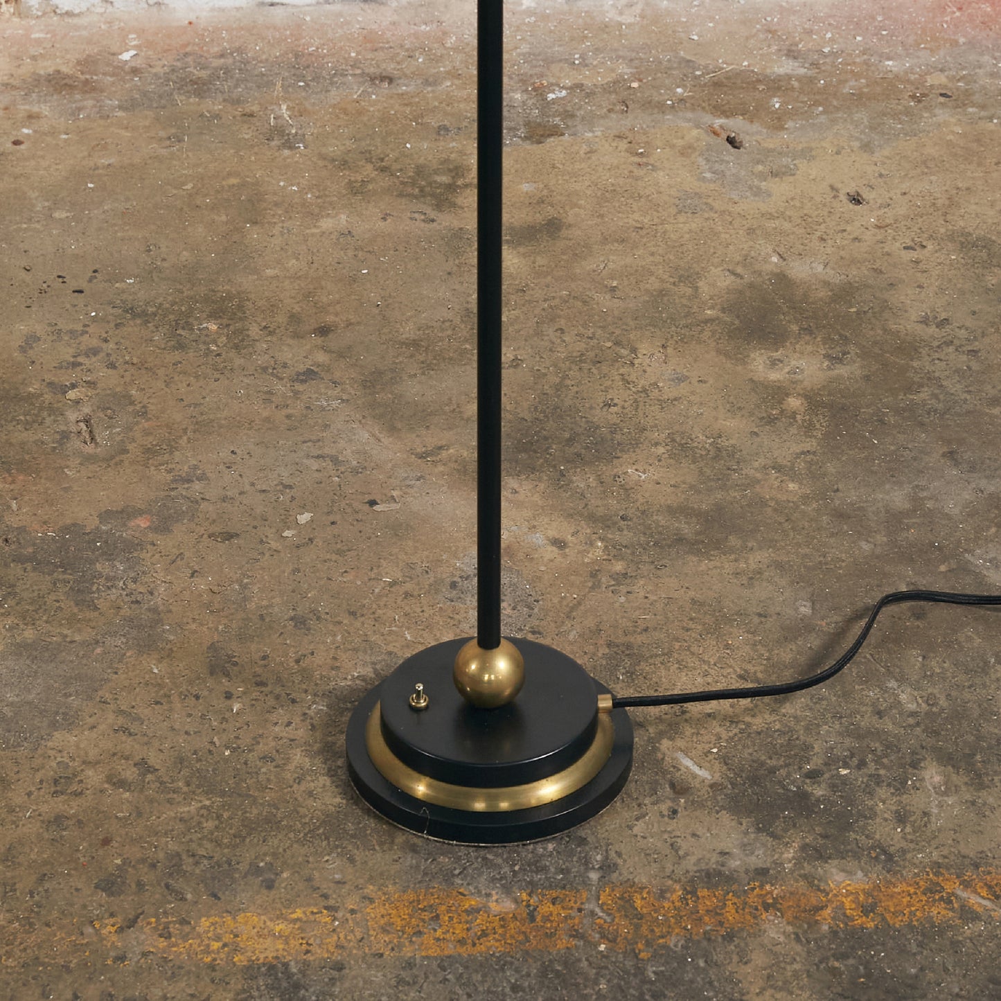 Floor Reading Lamp with Lampshade in the Style of Serge Mouille