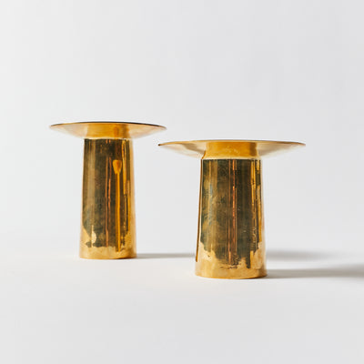 Pair of Vintage Candle Holders Finished in Bronze